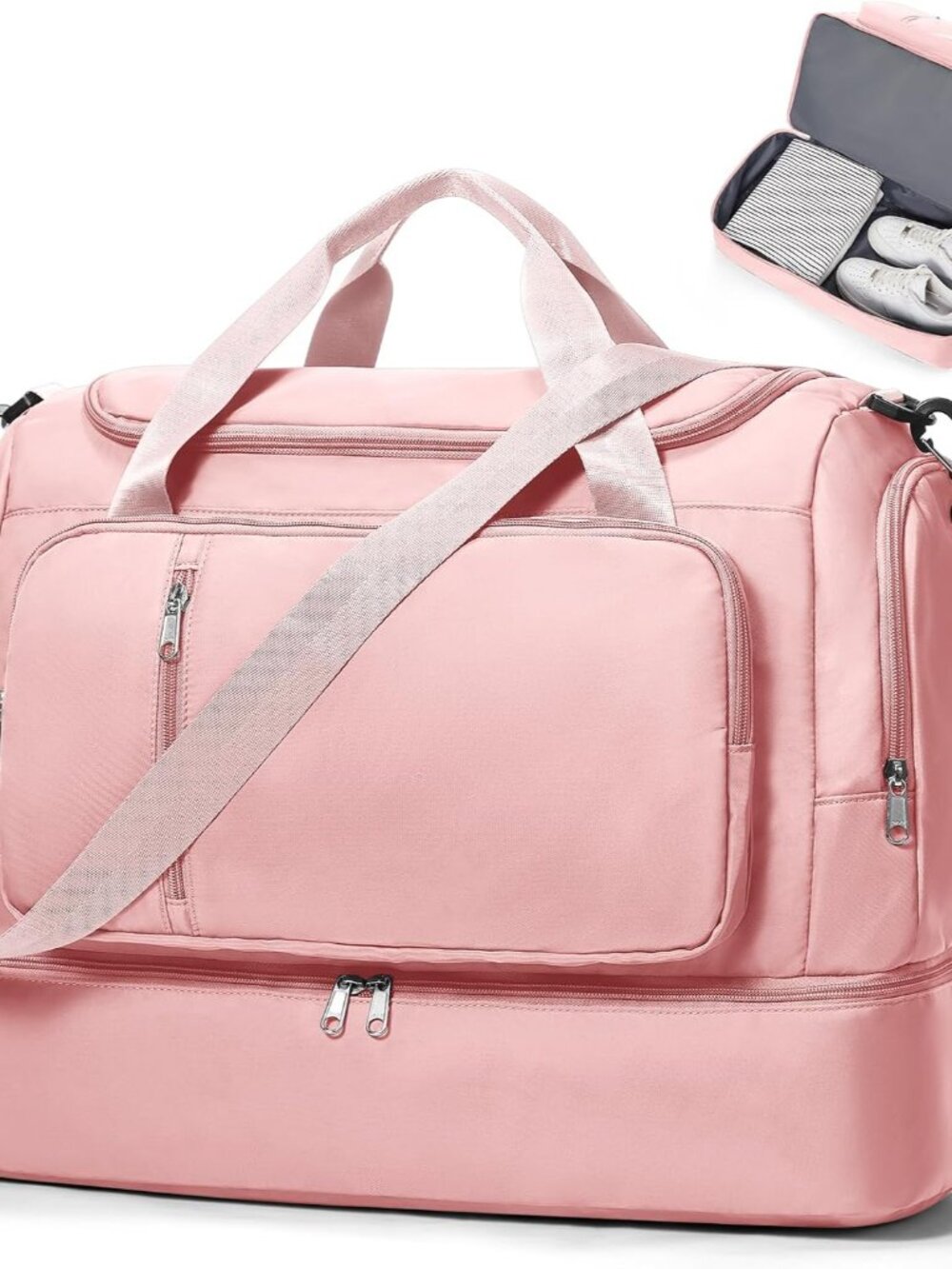 Travel Duffle Bag with Shoes Compartment,Overnight Weekender Bags for Women